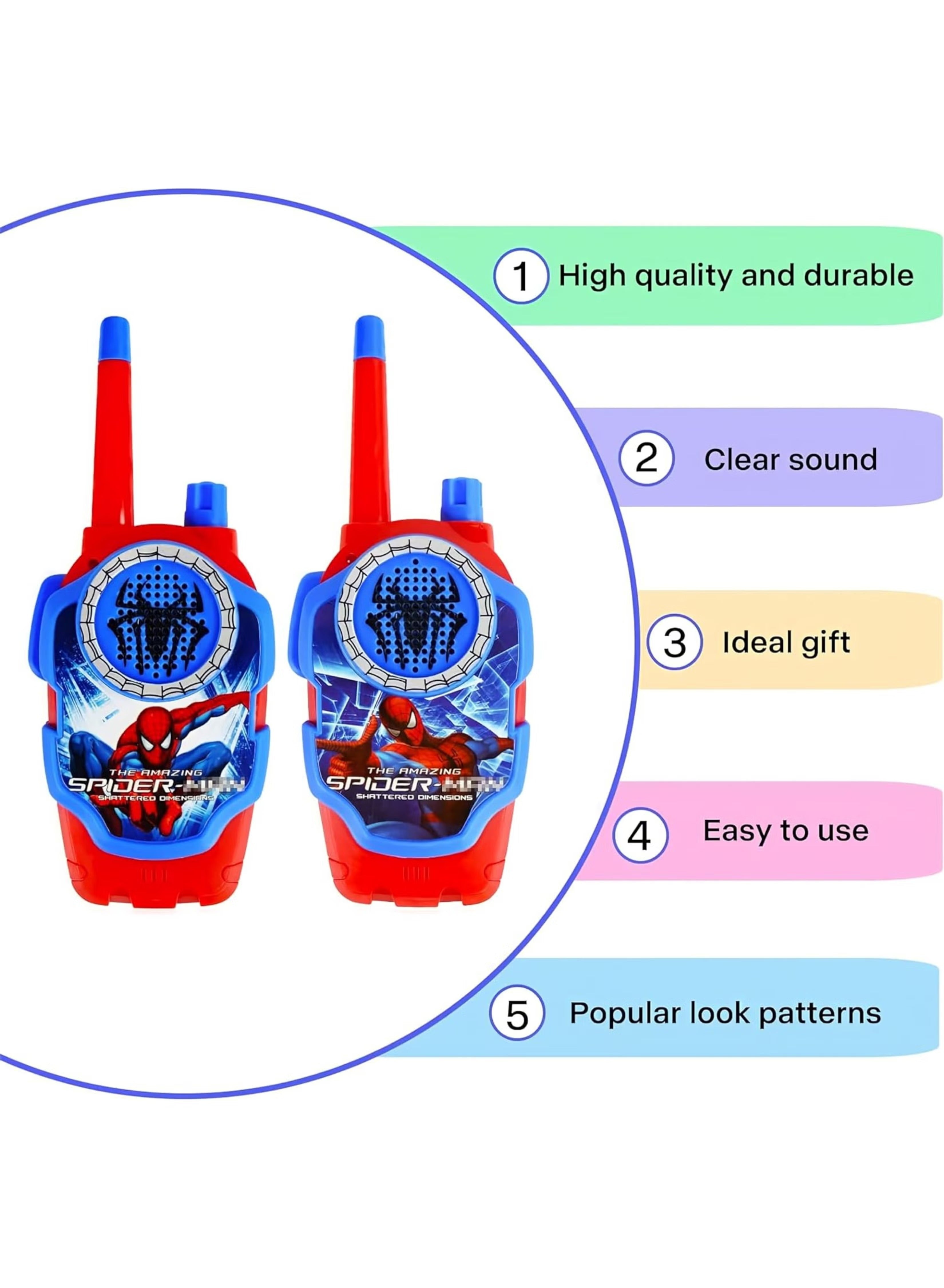 PEC Toy Walkie Talkie for Kids | Superhero Walkie Talkie with Extendable Antenna Kids Walkie Talkie for Extra Range