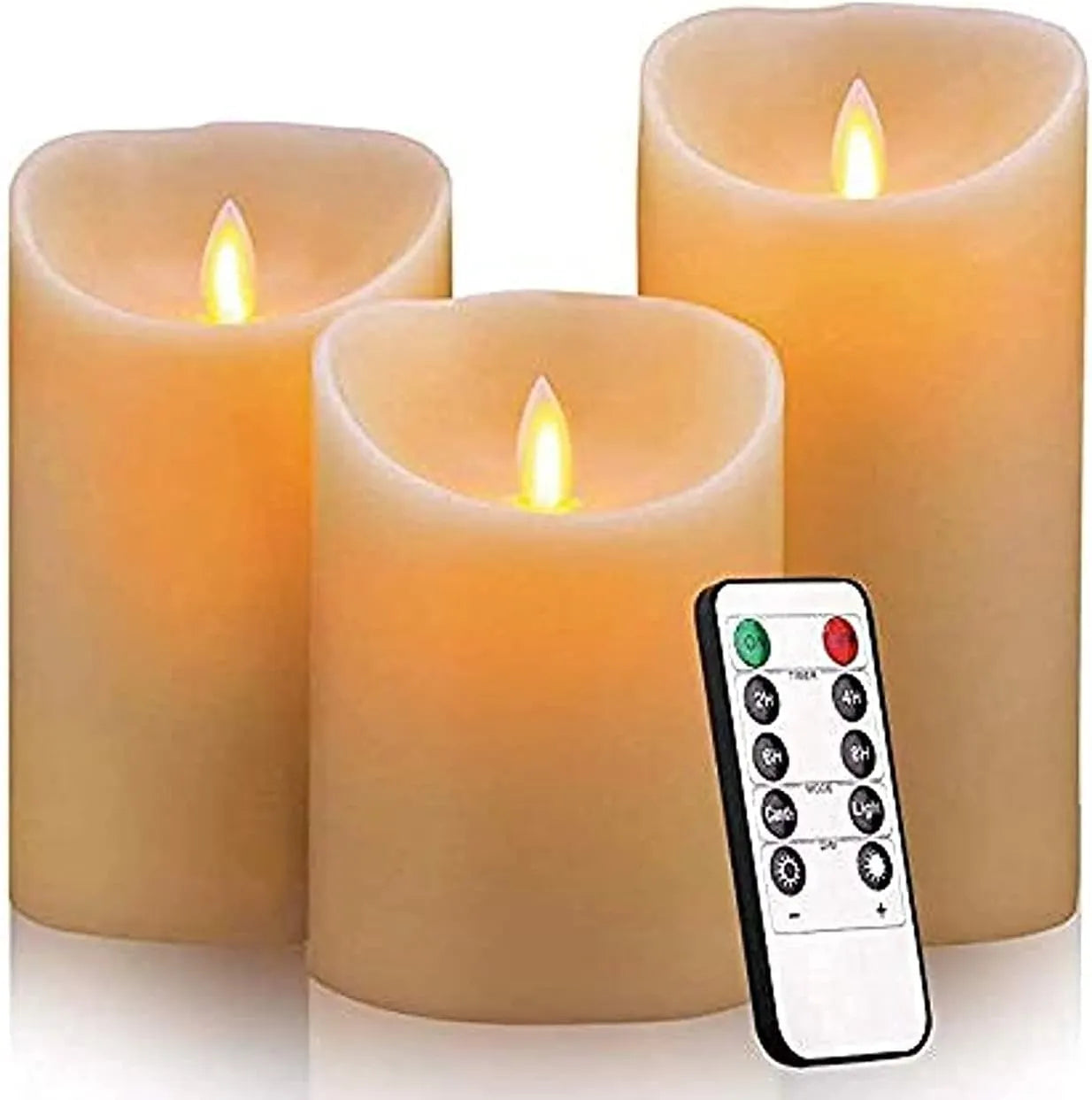 3 PIECE LED FLAME LESS CANDLES