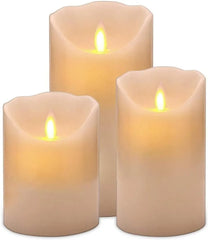 3 PIECE LED FLAME LESS CANDLES