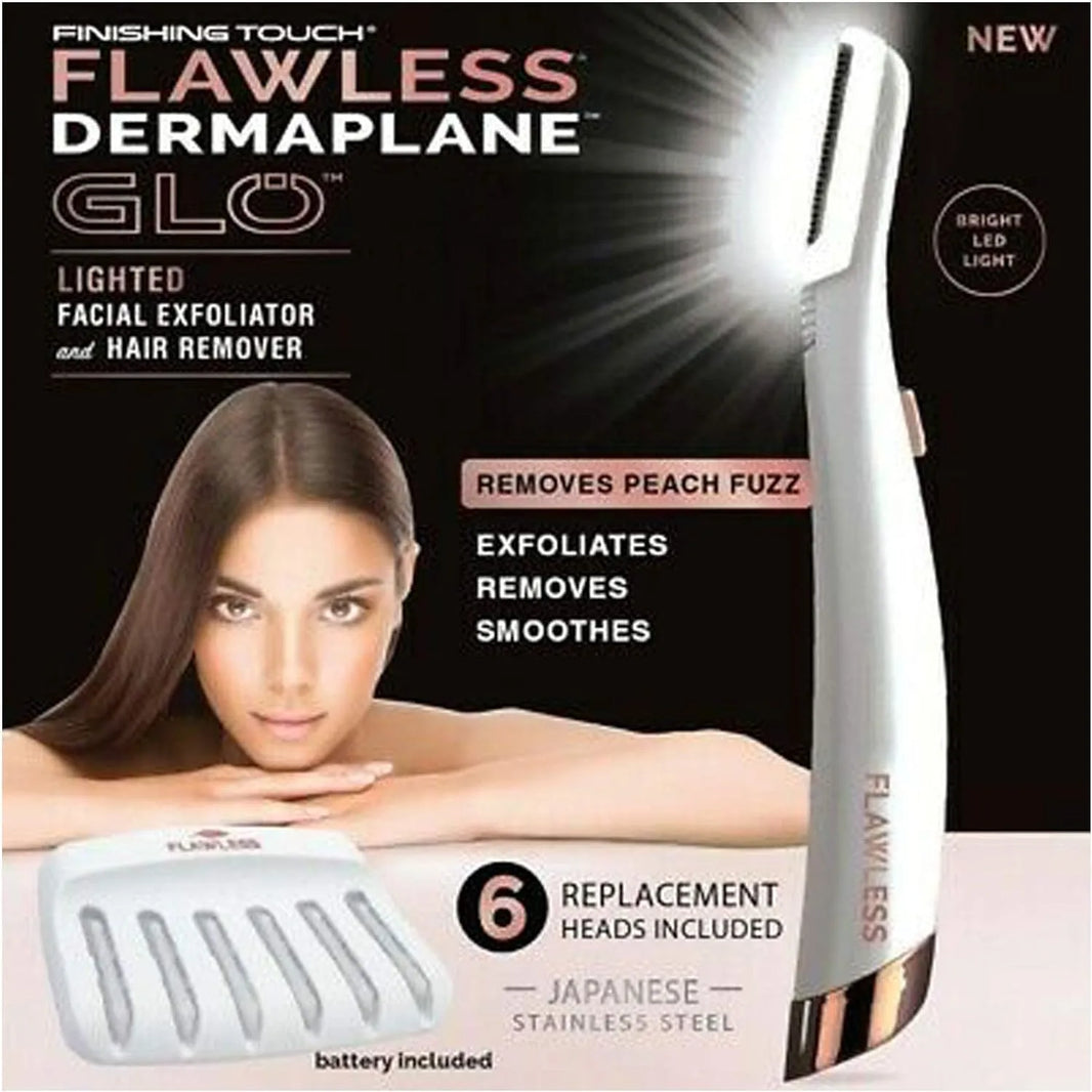 [PZDFR8989] Non-Vibrating Facial Exfoliator & Hair Remover With 6 Replacement Heads For women