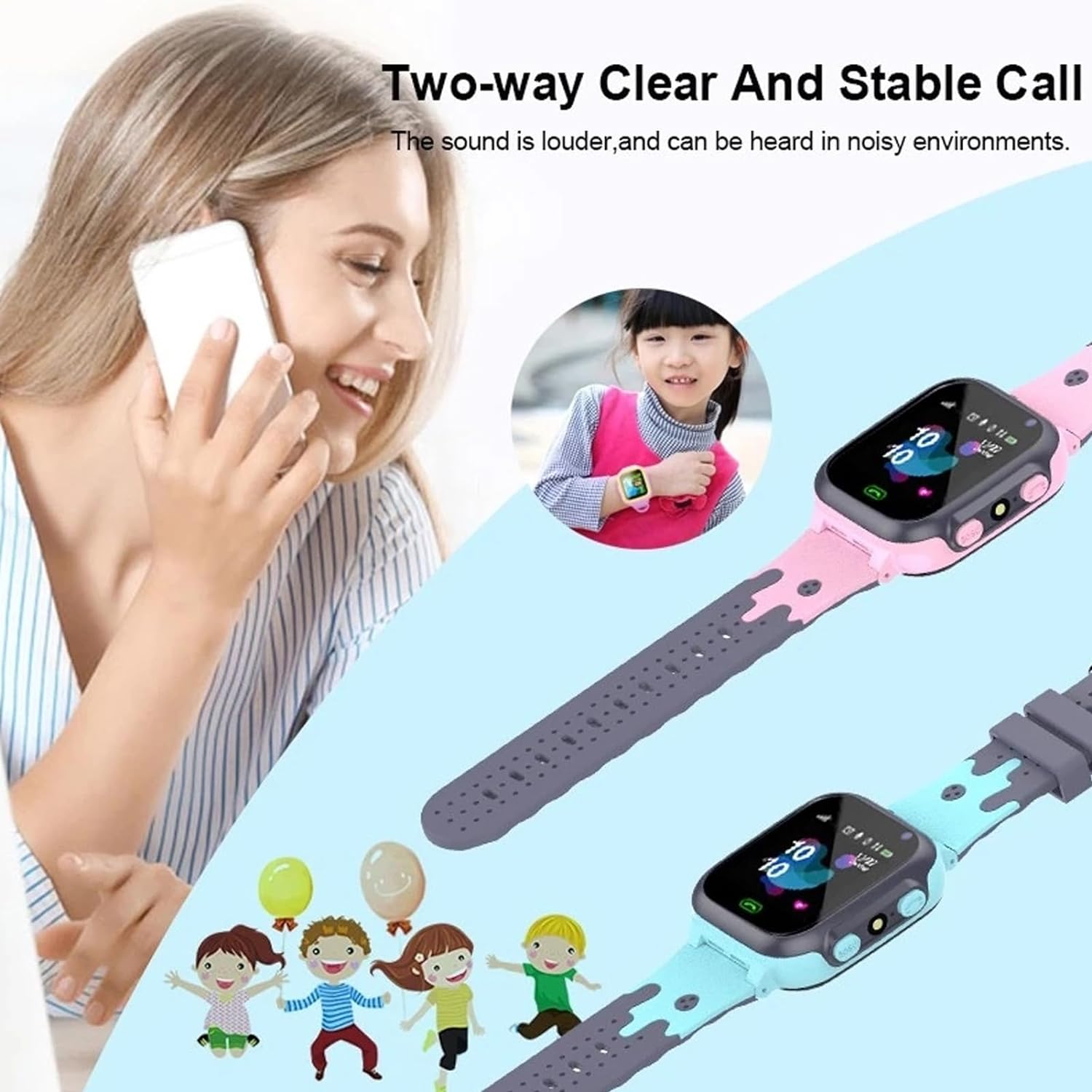 Kids Smart Watch Phone, Voice Call Camera Boys Girls Smartwatch Z4