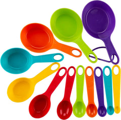 12 Piece Plastic Measuring Spoons Set