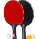 2 Table Tennis Rackets Set Solid Wood Ping Pong