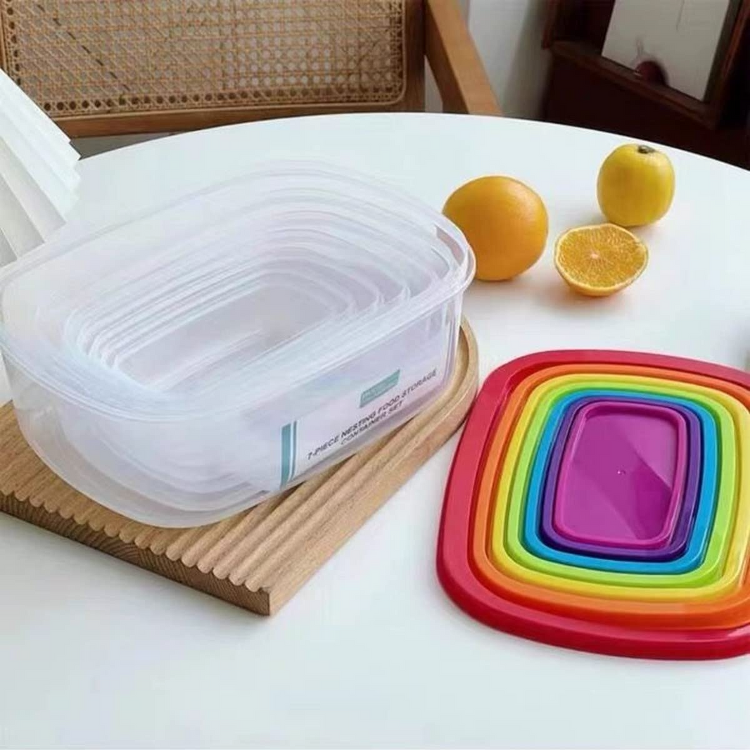 Airtight Food Storage Container With Leak Proof Colourful Lid