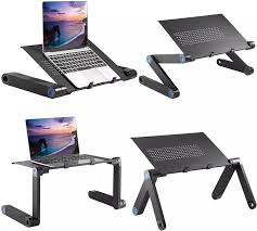[PZDFL436] Portable Adjustable Aluminum Laptop TABLE W/FANS[25.4D x 48.8W x 1.3H centimeters]